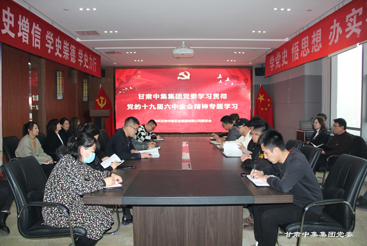 甘肃中集集团党委学习宣传贯彻党的十九届六中全会精神